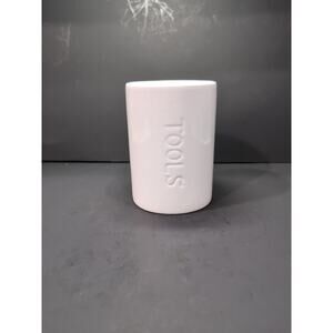 ALCO Industries White Ceramic Vase, Tools or Utensils Holder, Kitchen‎ Organizer